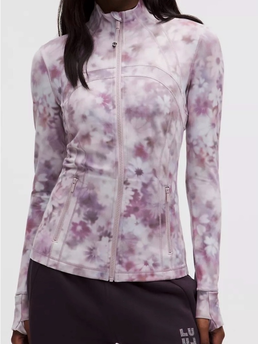 Lululemon Define Jacket in the
"Meadow Haze Pink Multi" floral tie-dye